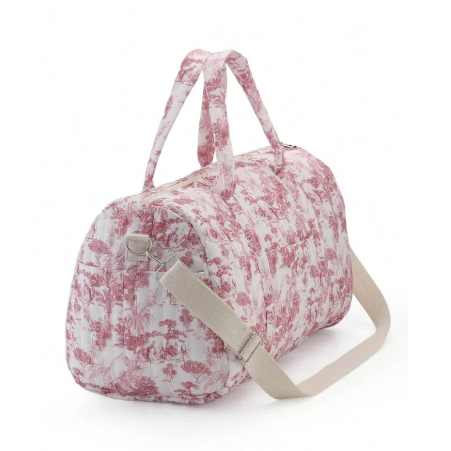 Large Capacity Mommy Bag Travel Tote Bag for Women Baby Diaper Bag Floral Print Multifunctional Crossbody Bag