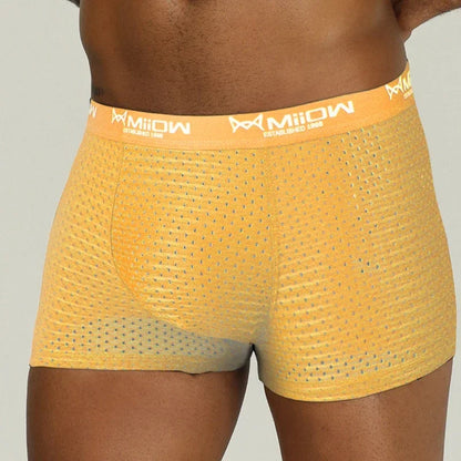 MiiOW Breathable Mesh Men's Underwear - Sexy Ice Silk Boxers