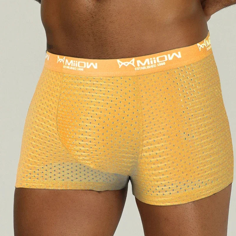 MiiOW Men's Breathable Boxers - Mesh Ice Silk Underwear