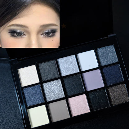 Black Smokey Eyeshadow Palette, 15 Colours