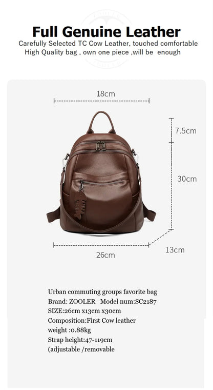 ZOOLER 100% Real Leather Backpack