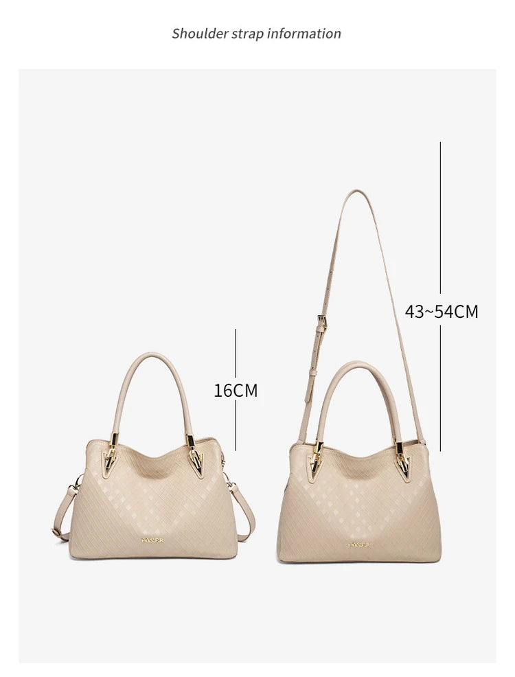 FOXER Lady's Handbag Genuine Leather 2026 Elegant Female Shoulder Bag Luxury Design Crossbody Bag Diamond Embossing Commute Work