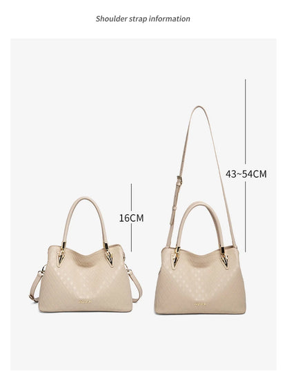 FOXER Lady's Handbag Genuine Leather 2026 Elegant Female Shoulder Bag Luxury Design Crossbody Bag Diamond Embossing Commute Work