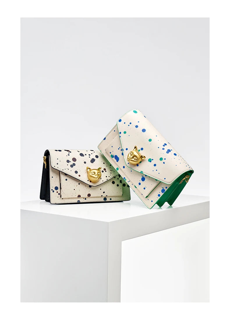 BAFELLI Floral Leather Flap Crossbody Bag