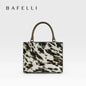 BAFELLI Real Fur & Leather Leopard Crossbody Bag