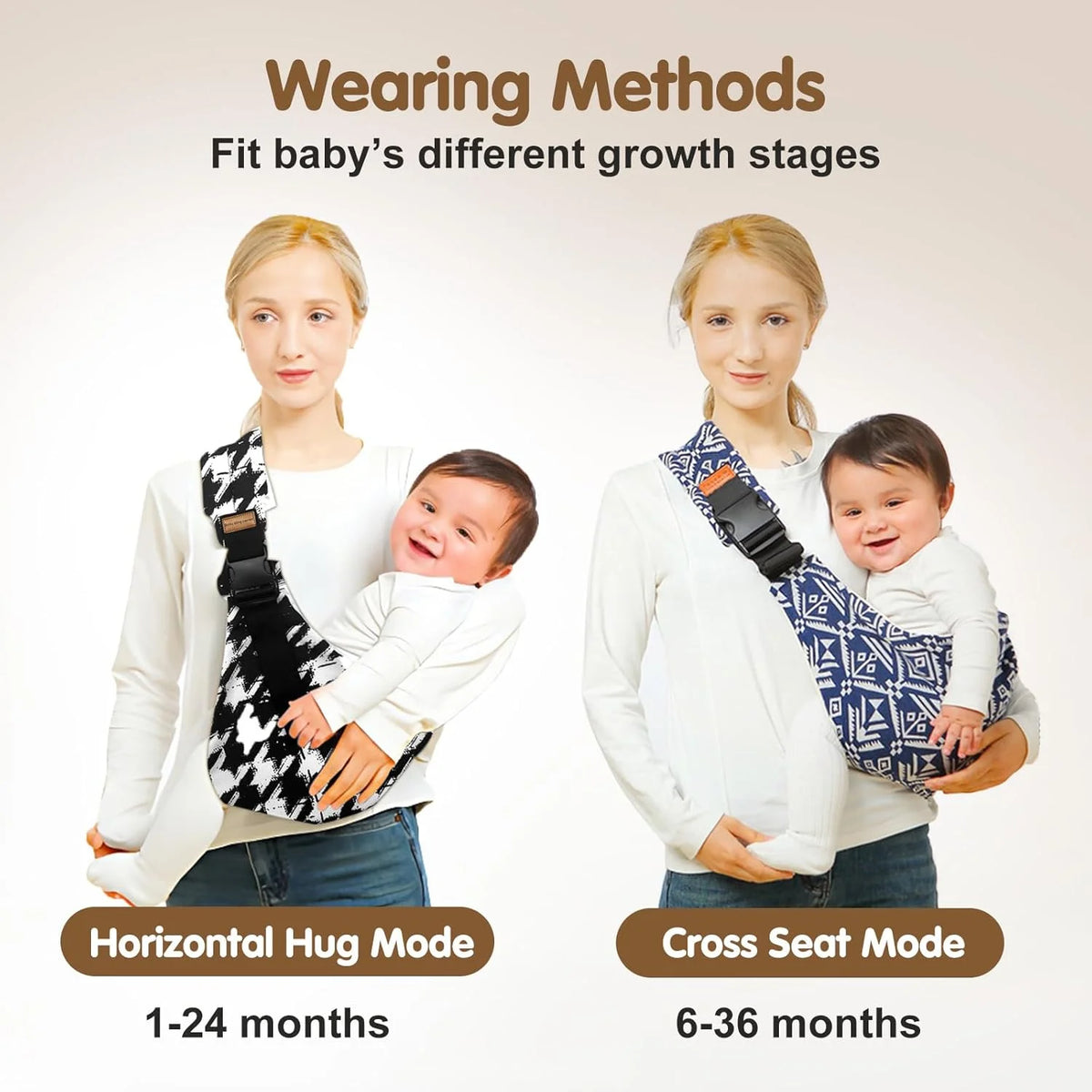 Newborn Baby Carrier Sling Adjustable Crossbody Wrap Infant Holder Baby Bag Hip-seat Ergonomic Support for Hands-Free Carrying