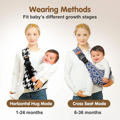 Newborn Baby Carrier Sling Adjustable Crossbody Wrap Infant Holder Baby Bag Hip-seat Ergonomic Support for Hands-Free Carrying