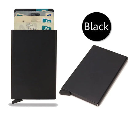 Rfid Card Holder Smart Wallet Cardholder Metal Thin Slim Men Women Wallets Pop Up Minimalist Small Black Mini Case Vallet Walets