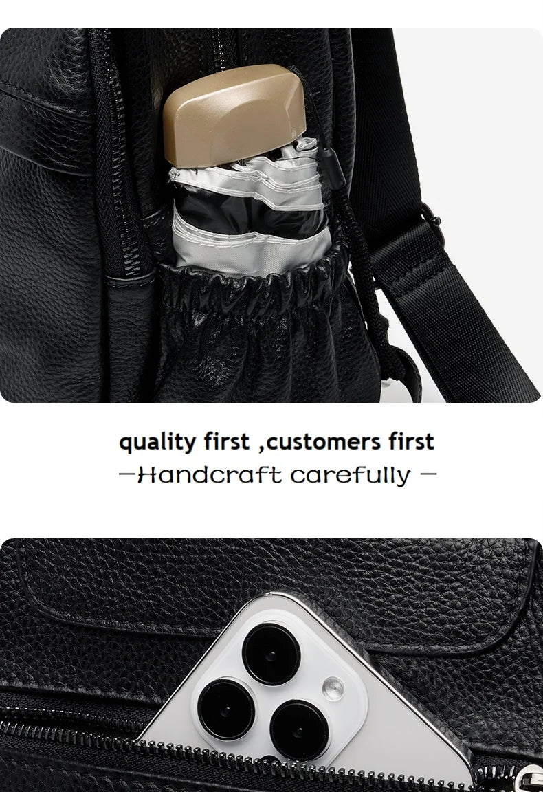 ZOOLER First Layer Genuine Leather Women Leather Backpack Black Travel Computer School Bags College Girl Hot#SC1728