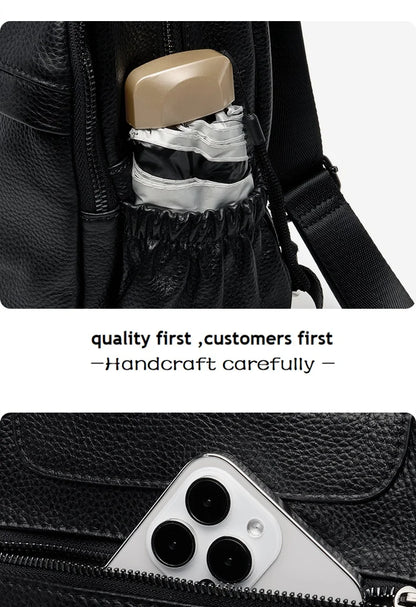 ZOOLER First Layer Genuine Leather Women Leather Backpack Black Travel Computer School Bags College Girl Hot#SC1728