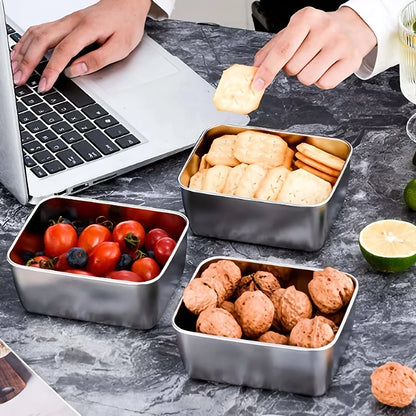 6-Piece Stainless Steel Food Containers Set