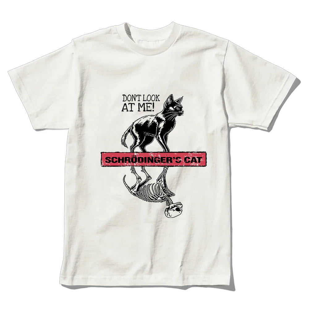 COOLMIND Schrödinger's Cat Graphic Cotton T-Shirt