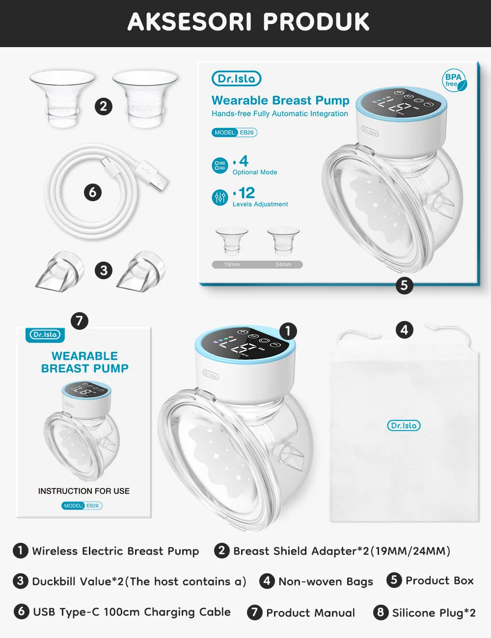 Dr.Isla EB26 Wearable Electric Breast Pump
