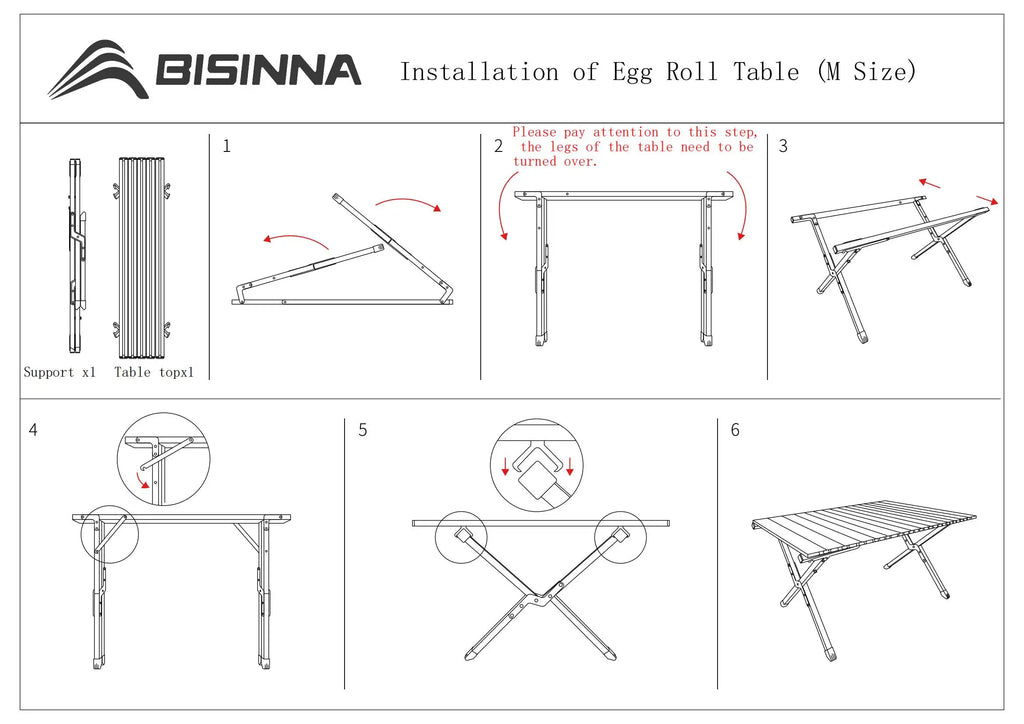 BISINNA Outdoor Egg Roll Table