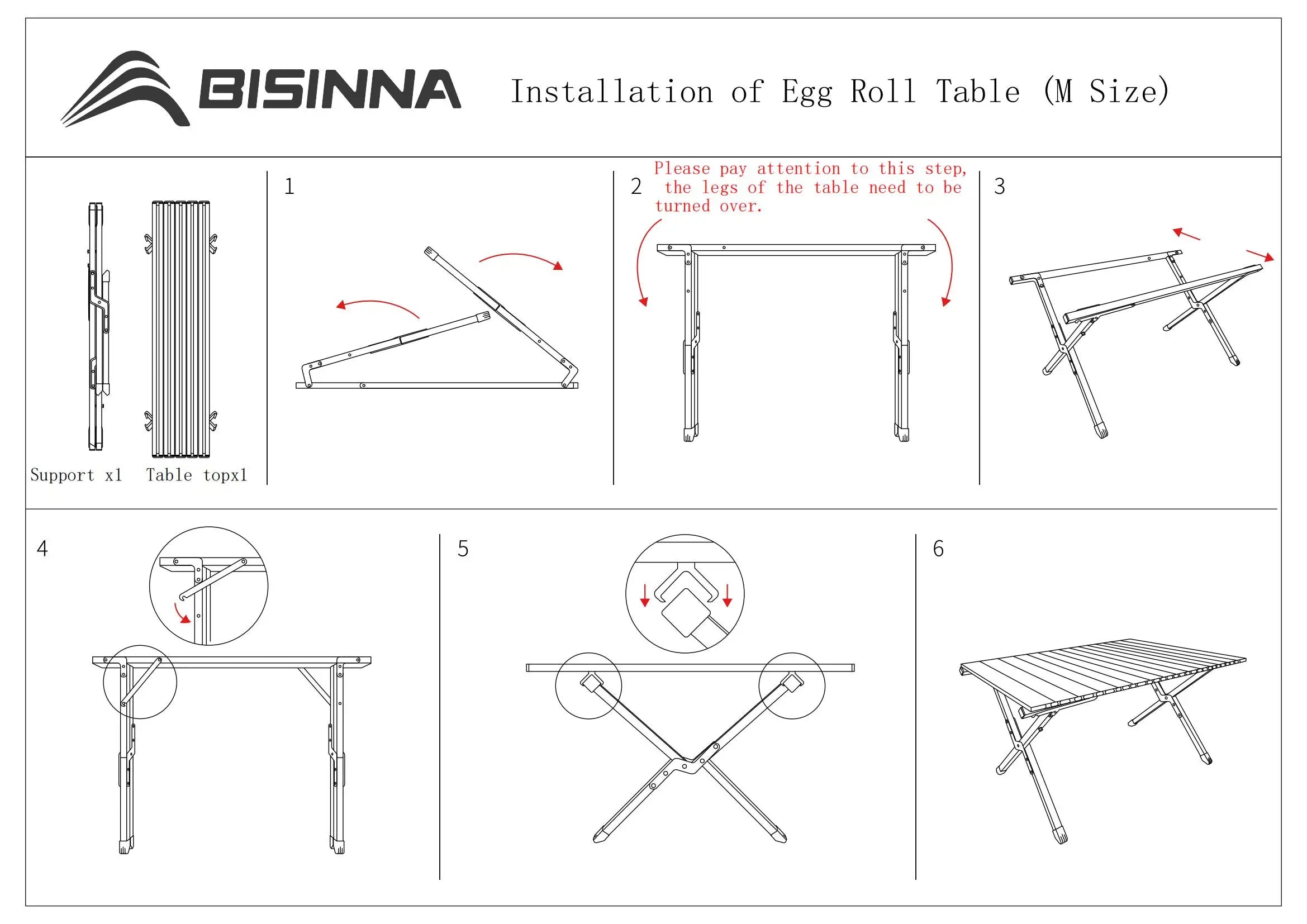 BISINNA Outdoor Egg Roll Table