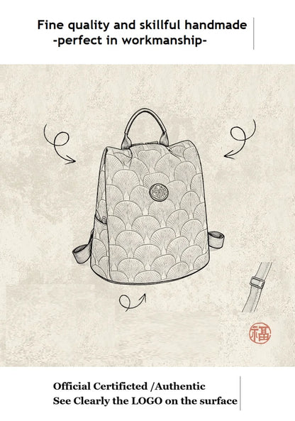 2026 New ZOOLER Handmade Cow Leather Backpack Luxury Large Capacity Backpack Chinese Style Backpack#JH936