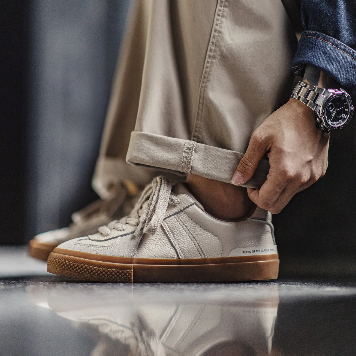 Gravel Retro Men's Low-Top Sneakers