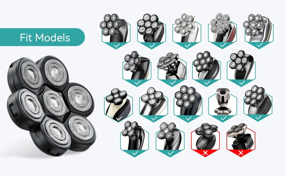 Kensen S8 7D 5 In 1 Electric Shaver Replacement Heads - ShopHub