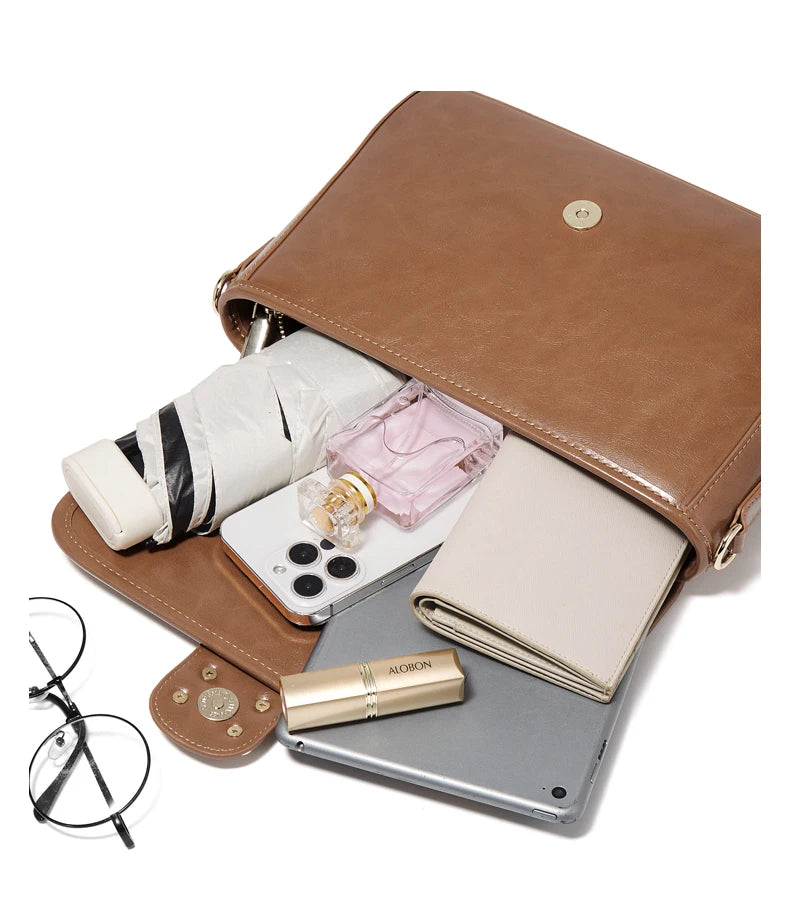 FOXER Split Cowhide Leather Crossbody Bag