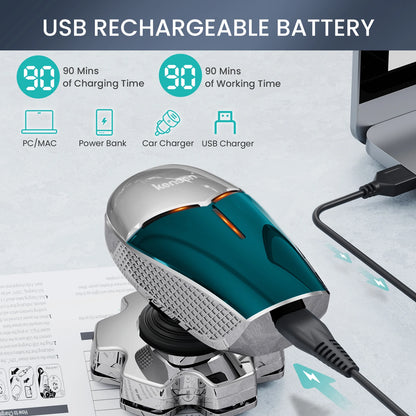 KENSEN 5 in 1 Electric Head Shaver with magnetic 7D floating blades, designed for precise scalp and hair trimming.