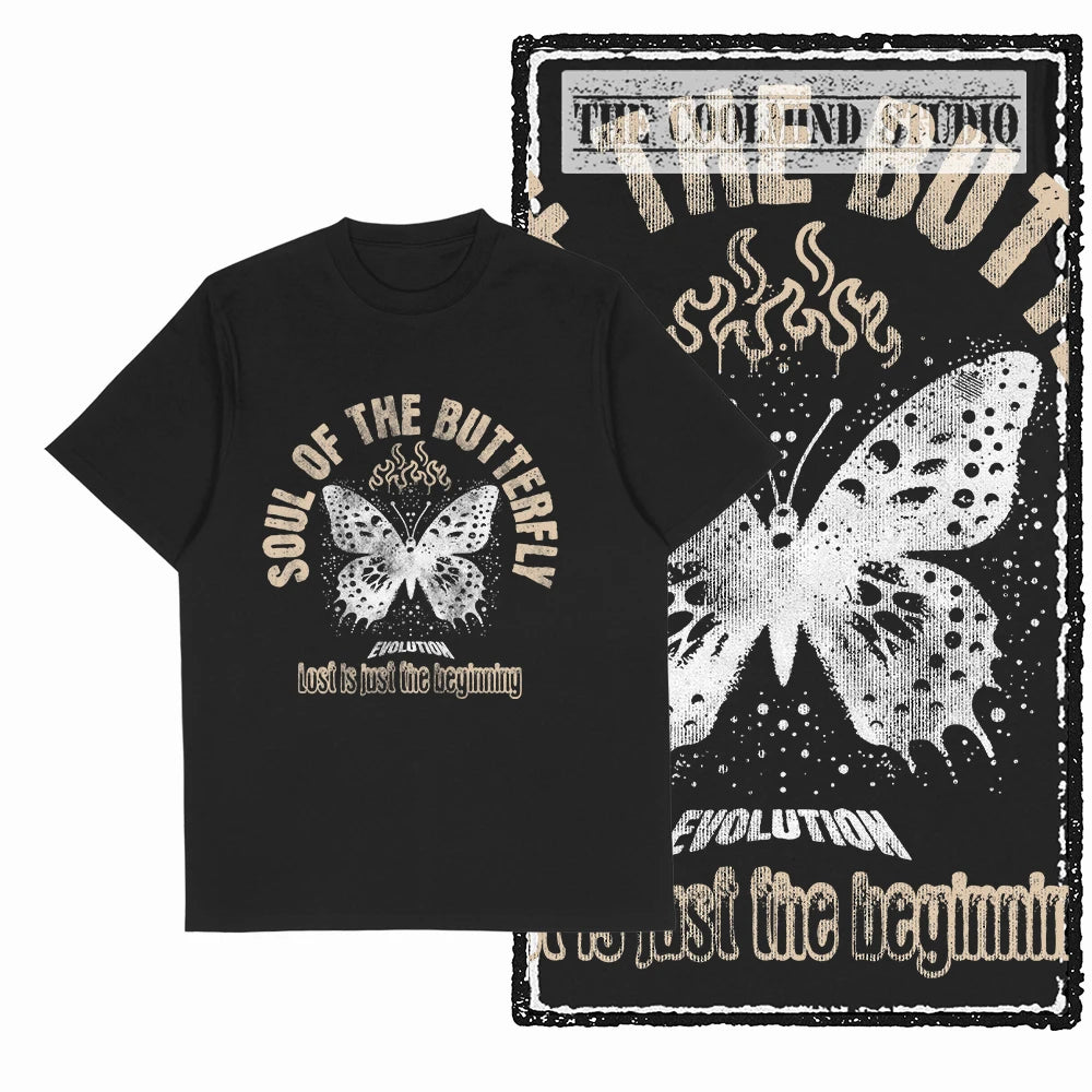 COOLMIND X0111 Butterfly Bliss Graphic Cotton Tee