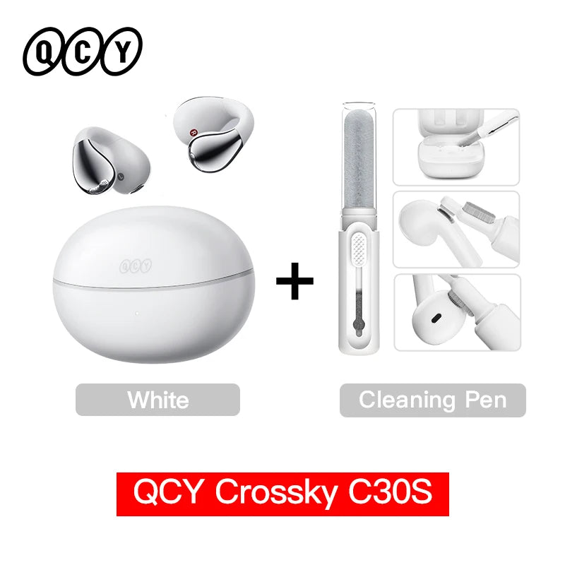 QCY C30S Open Ear Bluetooth Headphones with LDAC Wireless Technology and 40H Playtime - ShopHub