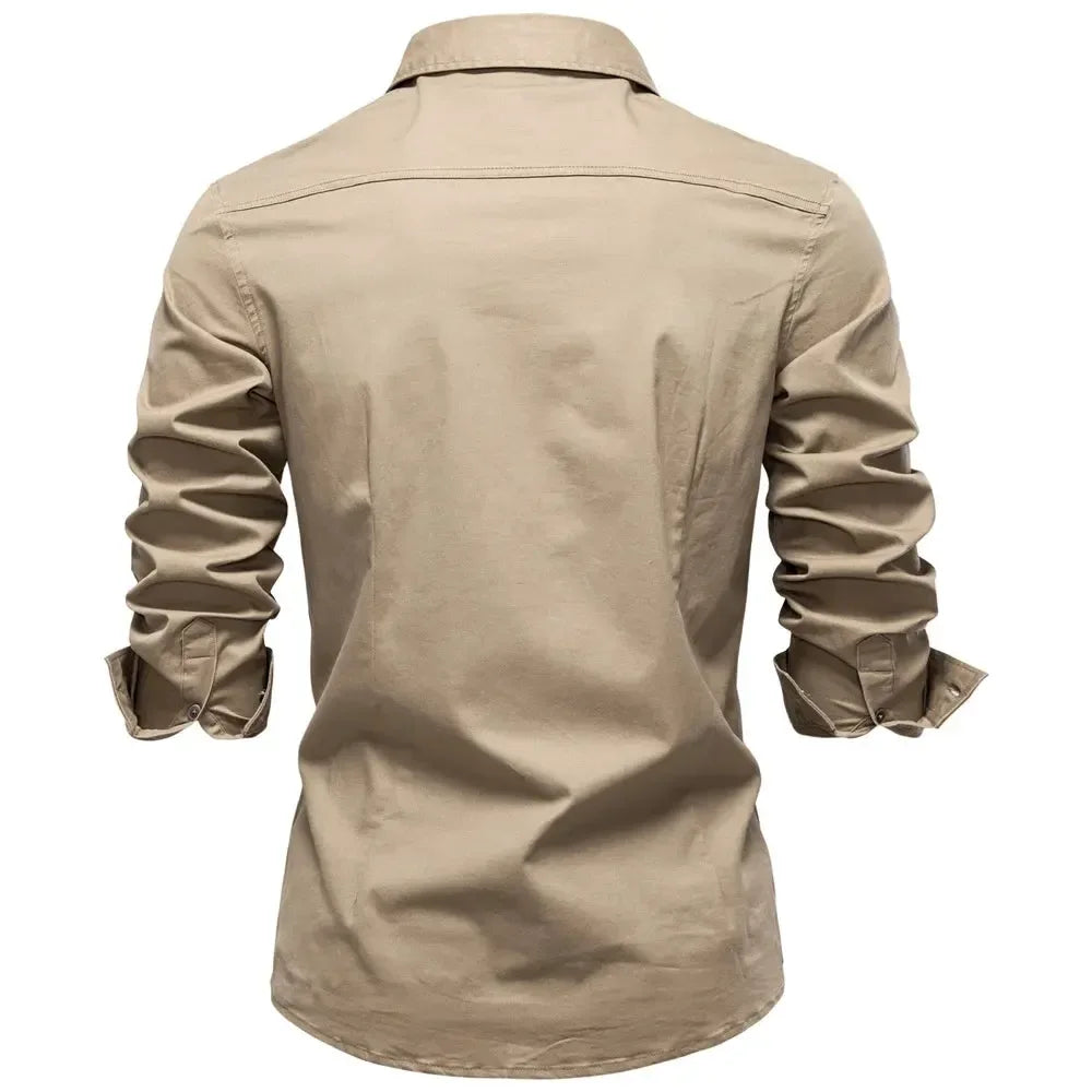 AIOPESON Business Cotton Pocket Shirts - ShopHub