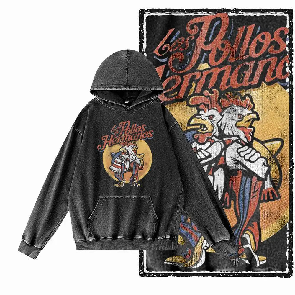 Heisenberg Graphic Acid-Washed Black Hoodie