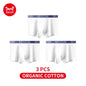MiiOW Men's Cotton Underwear - 3Pcs Antibacterial Boxers