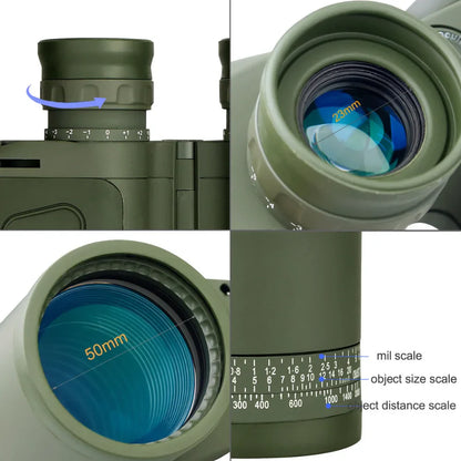 Professional Binoculars – Waterproof with Rangefinder & Compass (10x50) Habicare