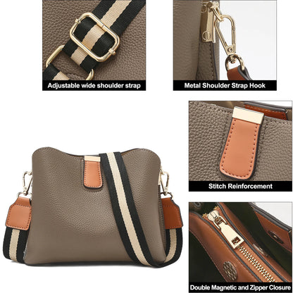 FOXER Brand New Shoulder Bag for Women PU Leather Retro Large Capacity Bucket Bag Female Crossbody Purse Tote Commuting Purse