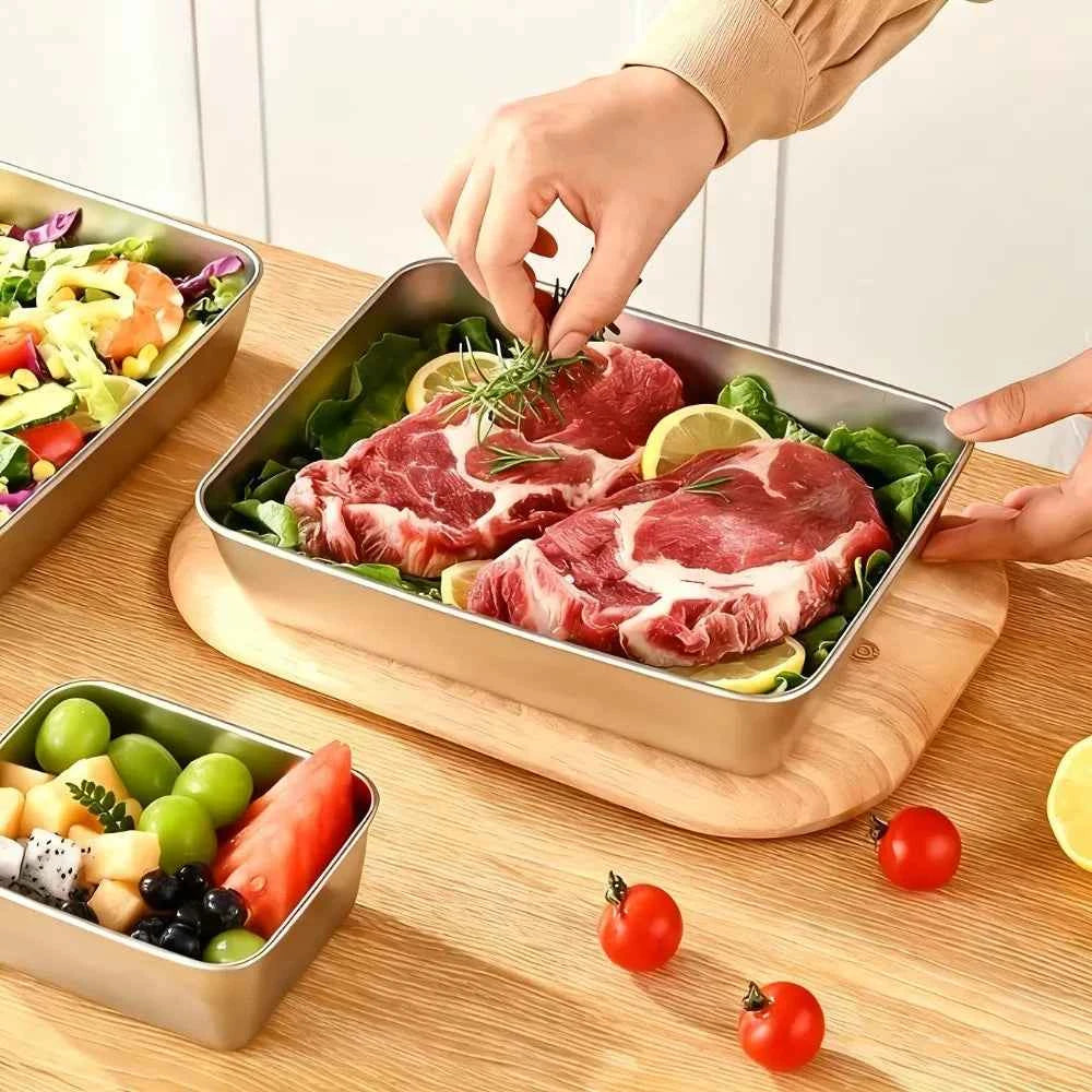 11-Piece Stainless Steel Food Containers with Lids