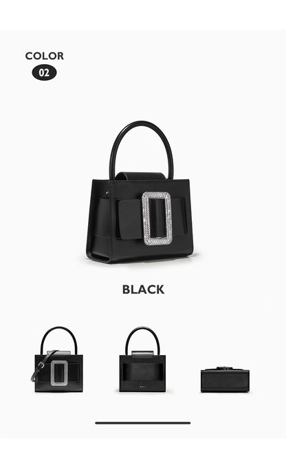 BAFELLI Diamond-Embellished Leather Satchel