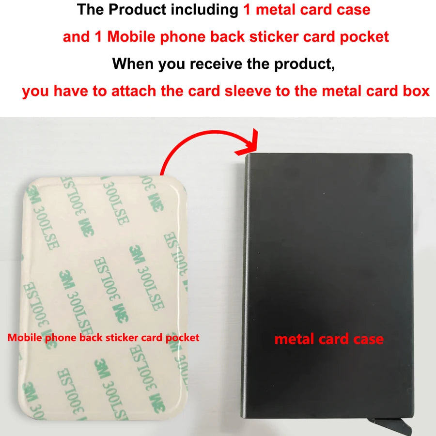 Rfid Smart Credit Card Holder Wallets Metal Slim Pop Up Minimalist Men Wallets Black Male Purse Money Bags Carteira Masculina