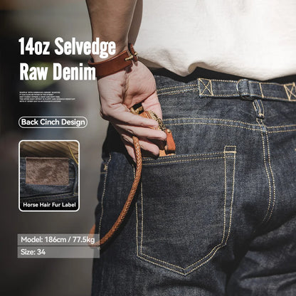 Maden Men's 14oz Raw Selvedge Denim Jeans