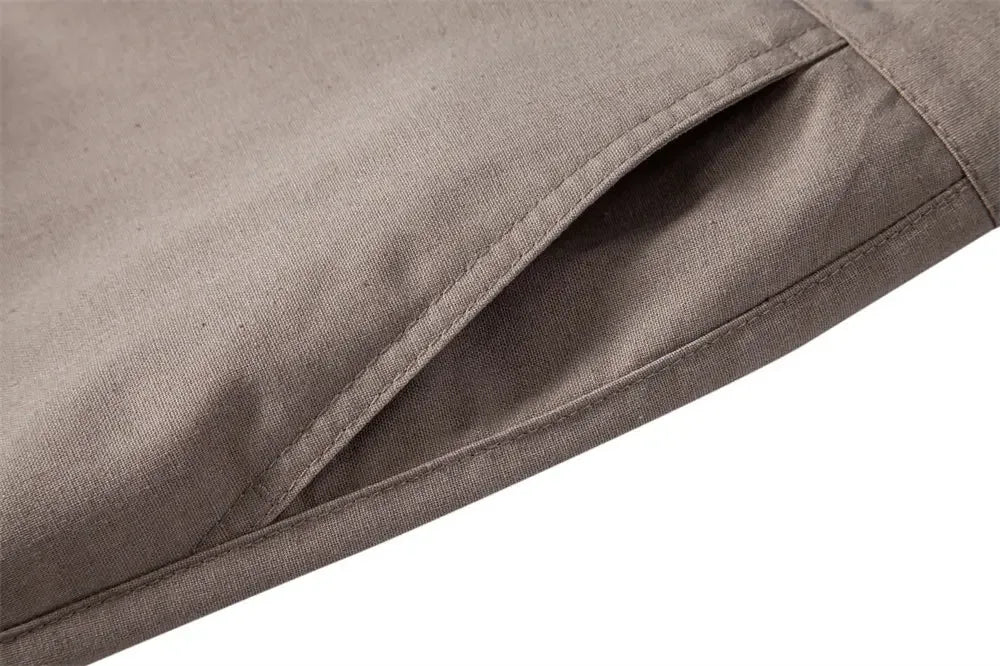 AIOPESON Men's Solid Colour Linen Long Pants - ShopHub