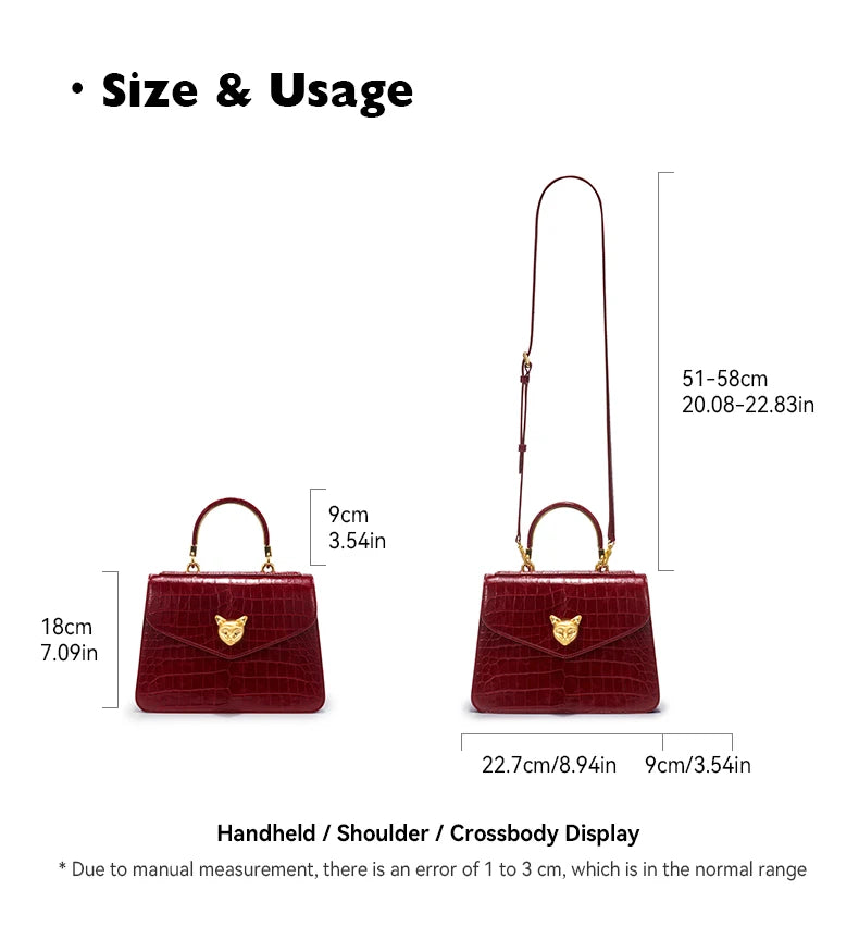 BAFELLI Crocodile-Pattern Leather Business Flap Bag
