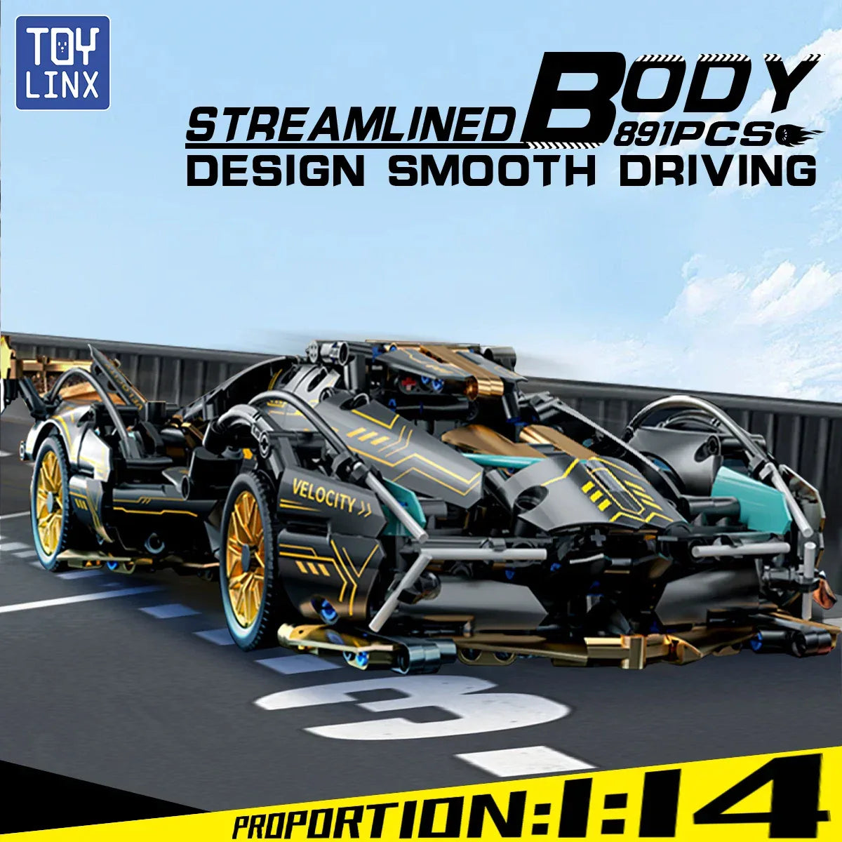 TOYLINX 1:14 Supercar Building Block Toy - ShopHub