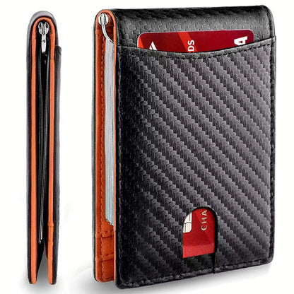 Rfid Carbon Fiber Men Wallets Man Card Holder Money Bag Slim Thin Mini Wallet Male Small Short Purse Black Walet Billfold Vallet