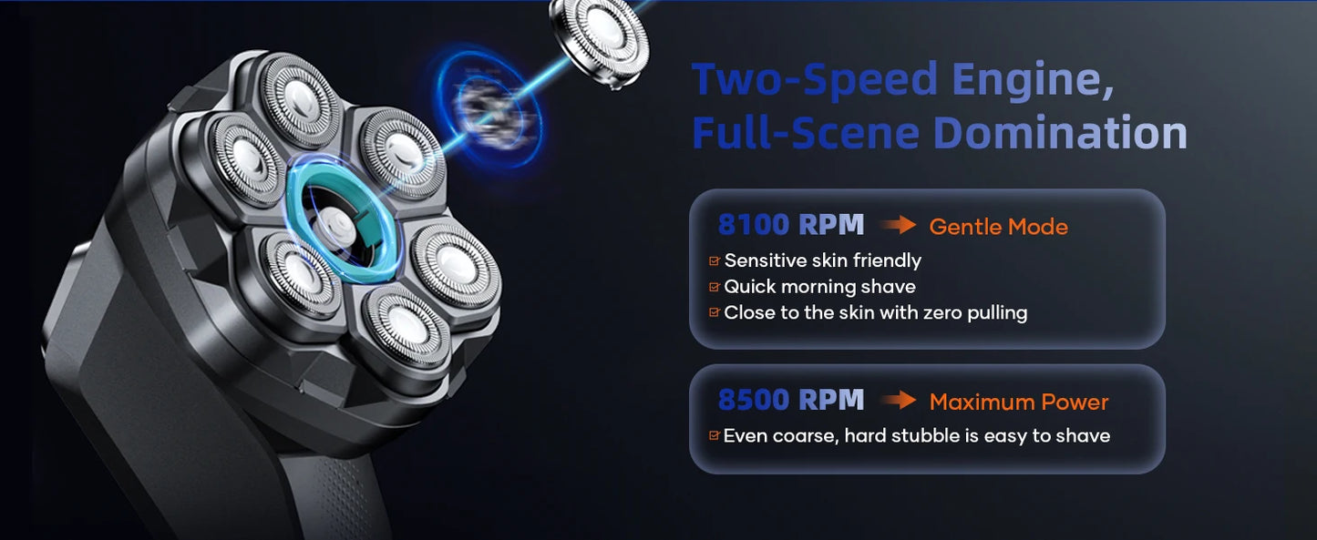 Kensen S32 Electric Head Shaver for Men 7D Floating Cutter