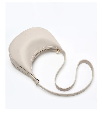 FOXER Women's Shoulder Bag PU Leather New Lady Crescent Underarm Bag Fashion Minimalist Crossbody Bag for Daily Casual Outfit