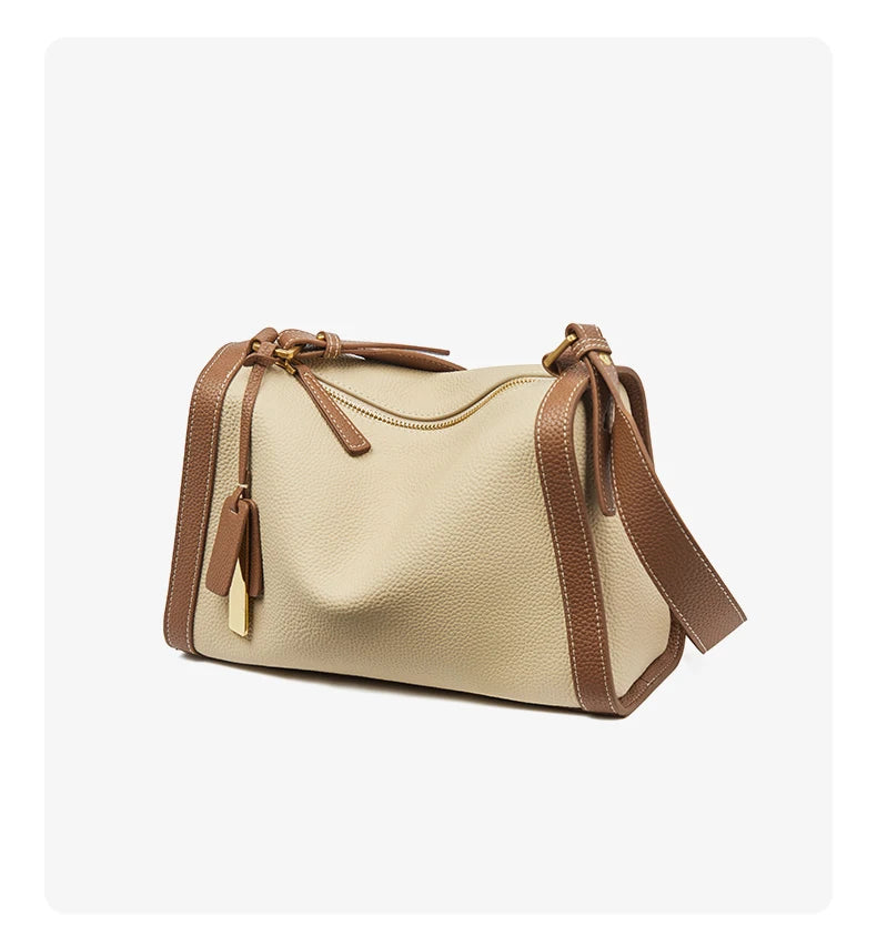 Women's Cowhide Leather Shoulder Bag Vintage Soft Messenger Handbag Fashion Crossbody Bags Female Underarm Bag DF900083S