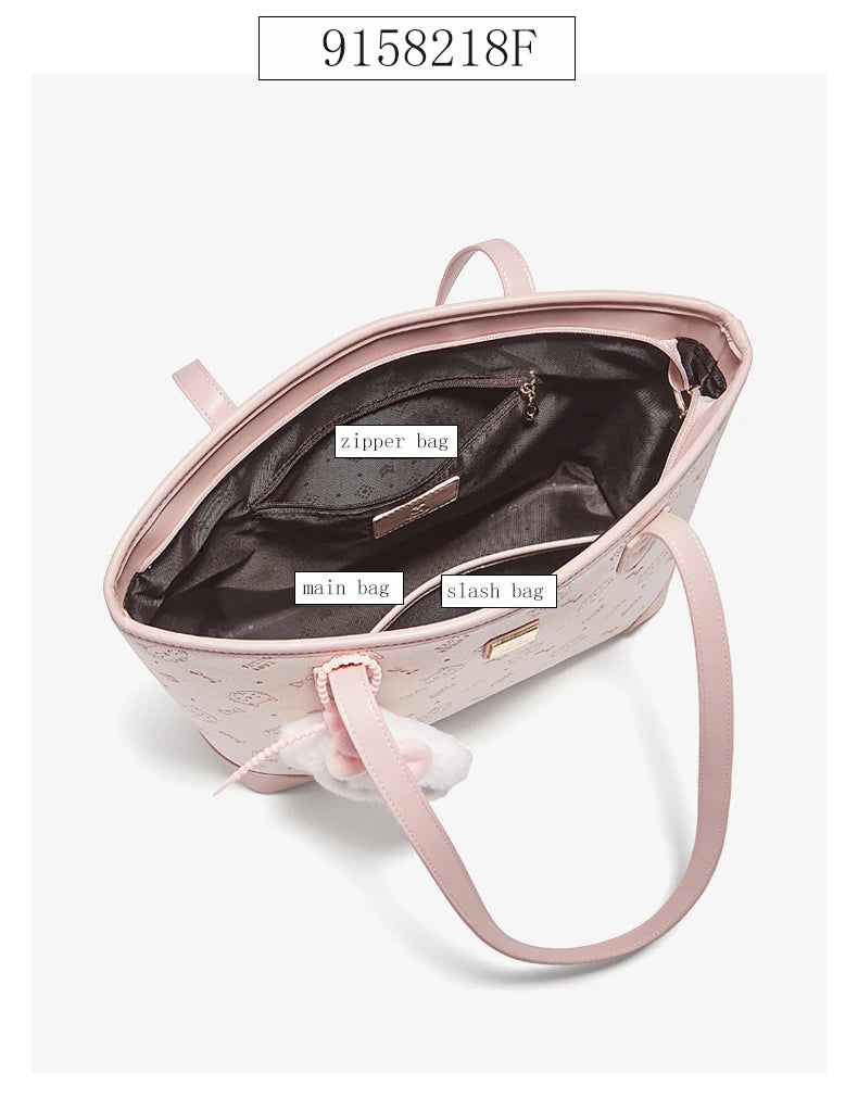 FOXER Summer New Women's Shoulder Bag PVC Leather Daily Tote Bag Female Commuting Purse Large Capacity Handbag for Everyday Use
