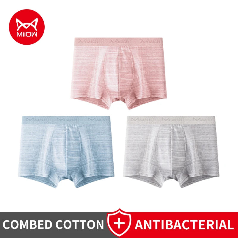 MiiOW Men's Cotton Boxershorts - 3Pcs Set