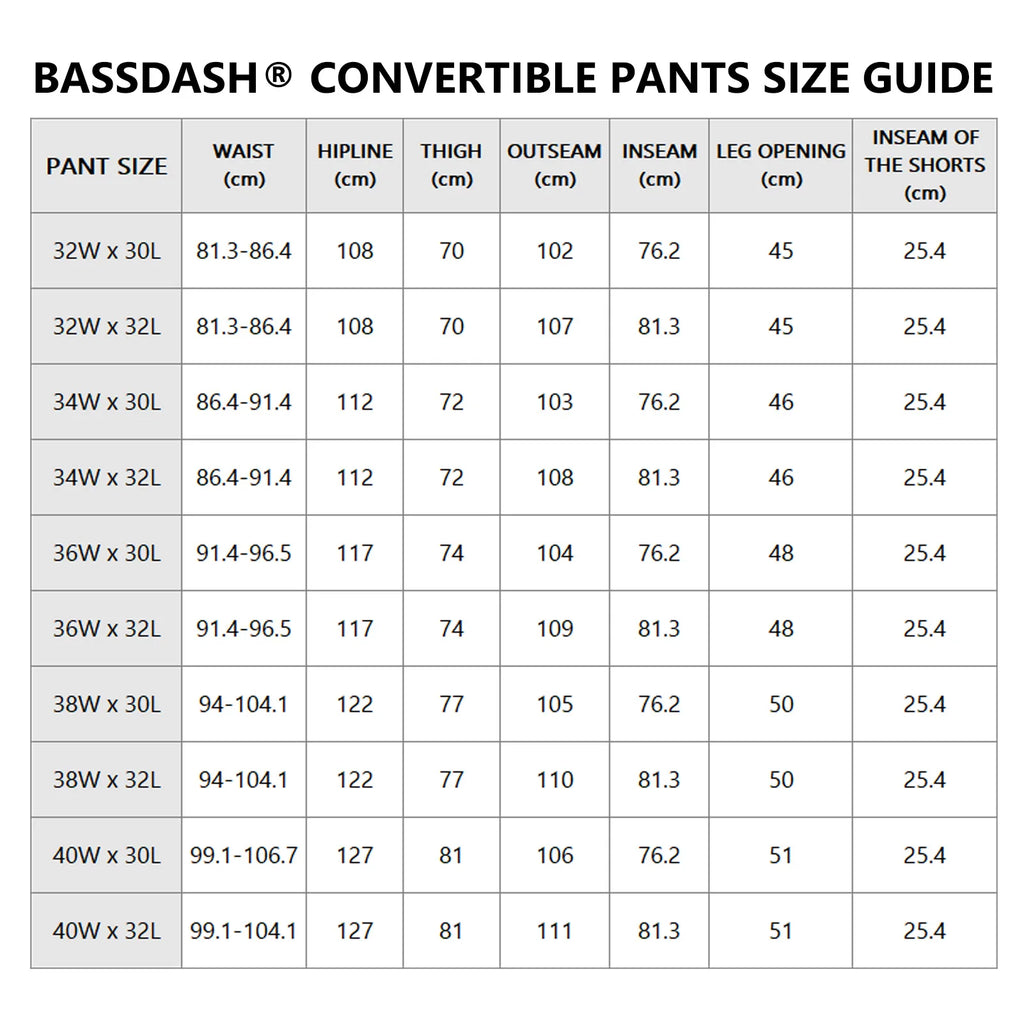 BASSDASH Men’s Outdoor Quick Dry Convertible Pants ShopHub