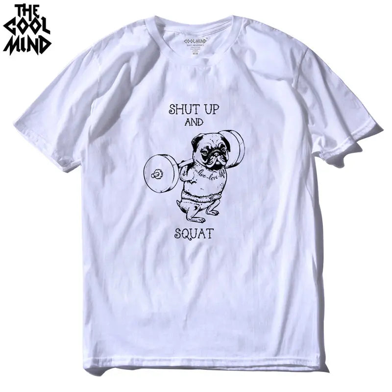 COOLMIND PU0117A Go Home or Go Hard Pug Cotton Tee