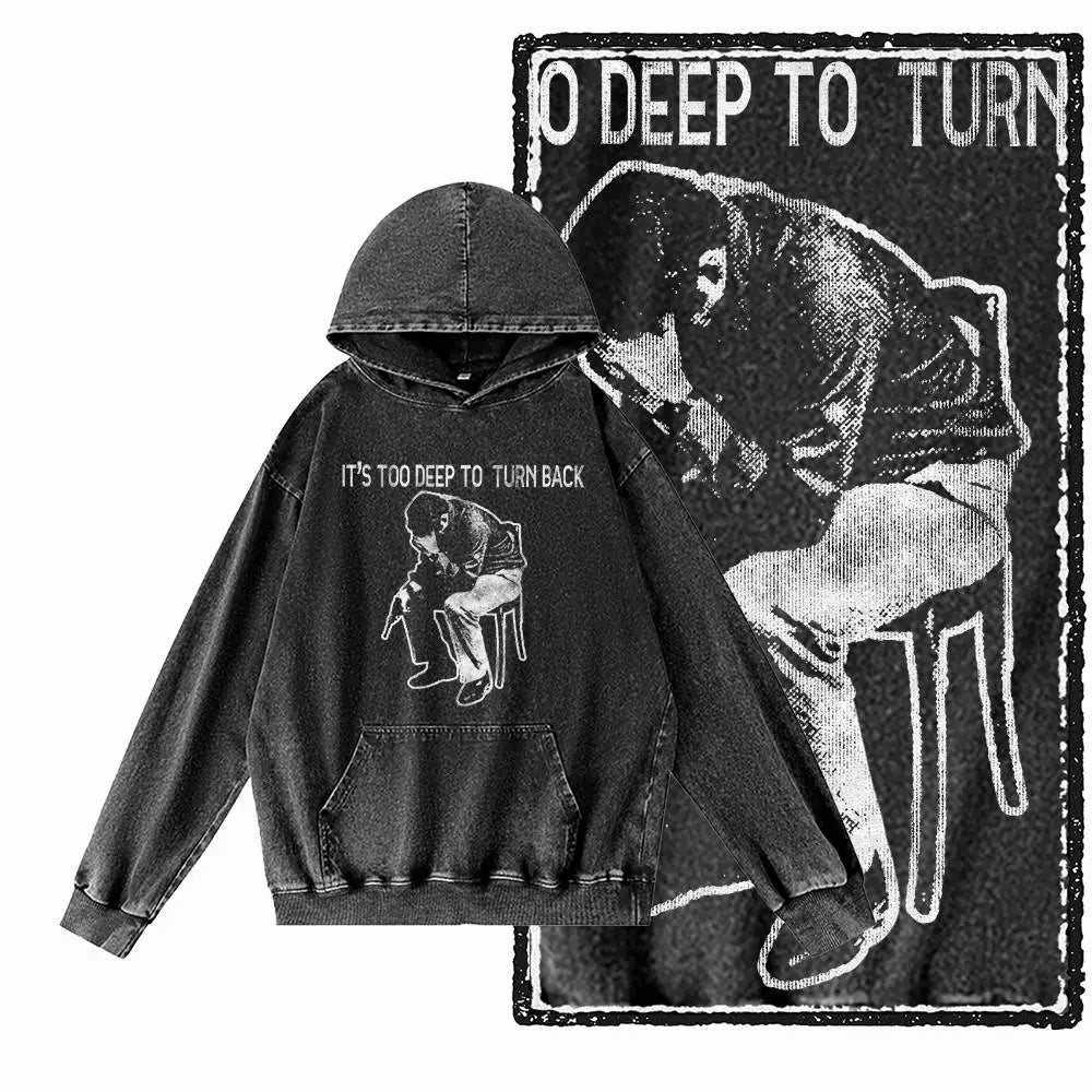 After Dark Acid-Washed Black Graphic Hoodie