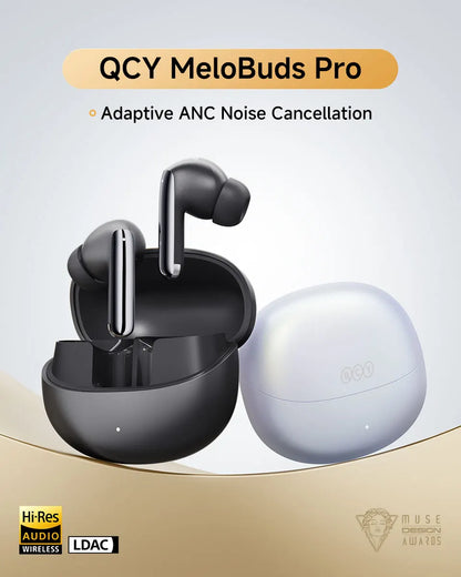 QCY MeloBuds Pro Earphones with 46dB ANC, Hi-Res LDAC, Bluetooth 5.3, 6 Mic Multipoint Connection, In-Ear Detection - ShopHub