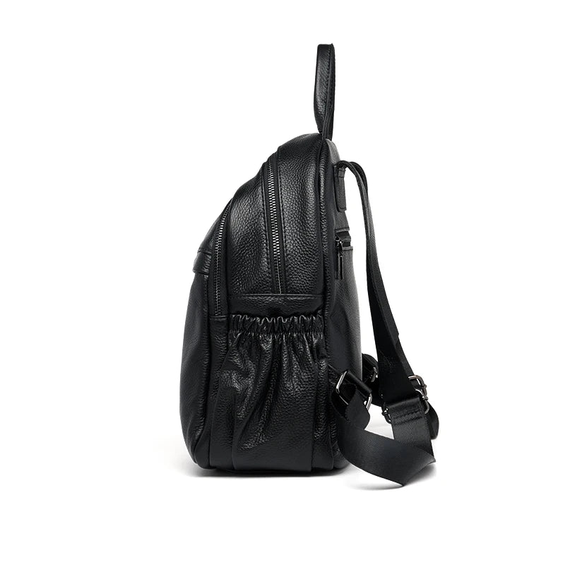 ZOOLER First Layer Genuine Leather Women Leather Backpack Black Travel Computer School Bags College Girl Hot#SC1728