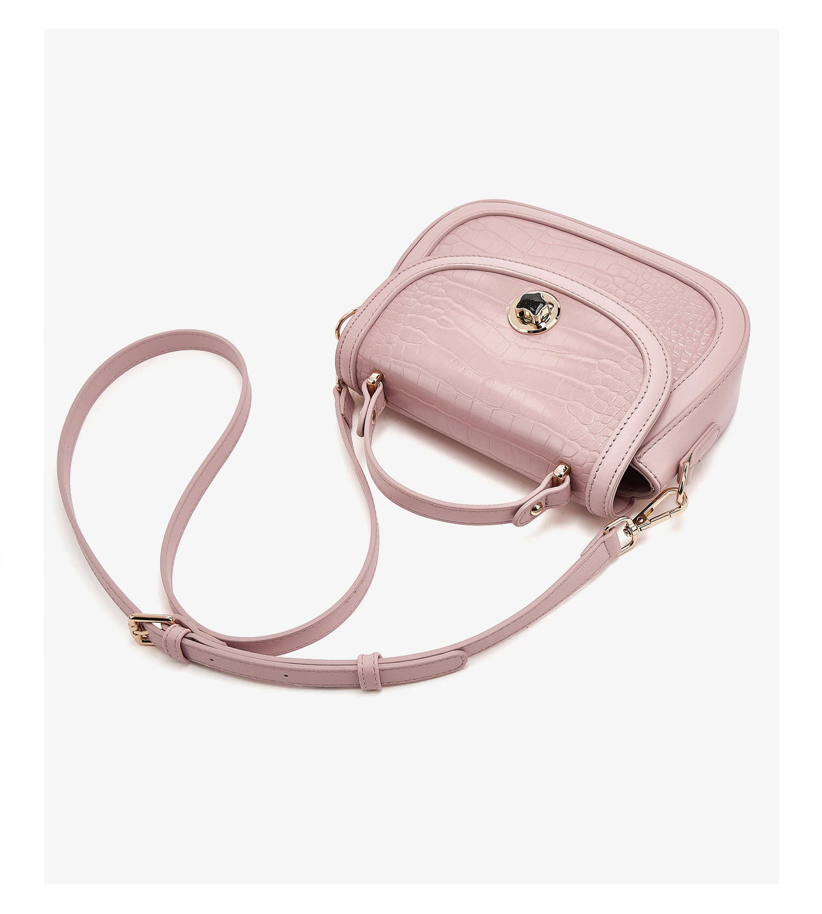 FOXER Chic Luxury Shoulder Bag for Women PU Leather Pink Top‑handle Handbag Fashion Ladies Crossbody Purse for Daily Dating